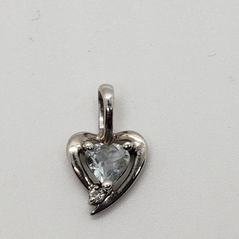 March Birthstone Heart Pendant